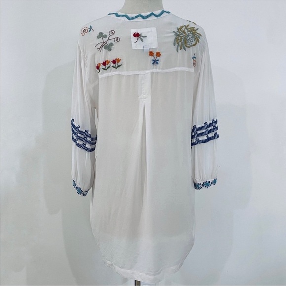 Johnny Was 100% silk embroidered blouse NEW - Picture 6 of 15